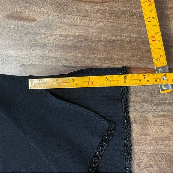 Grace Dane Lewis‎ Black Knit Lace Beaded Hem Pencil Skirt Stretch Knit sz L - Picture 9 of 9